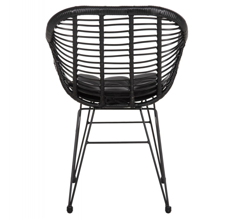 ΠΟΛΥΘΡΟΝΑ ΜΕ ΜΑΞΙΛΑΡΙ ΜΕΤΑΛΛΙΚΗ ALLEGRA HM5450.32 ΜΕ WICKER ΜΑΥΡΟ 58x59x82Υεκ.