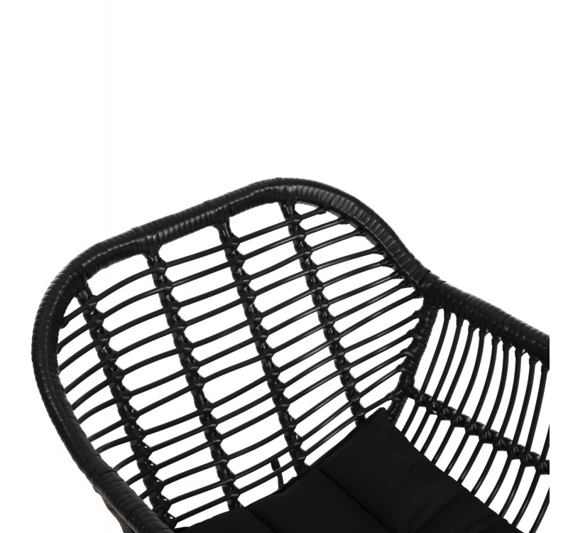ΠΟΛΥΘΡΟΝΑ ΜΕ ΜΑΞΙΛΑΡΙ ΜΕΤΑΛΛΙΚΗ ALLEGRA HM5450.32 ΜΕ WICKER ΜΑΥΡΟ 58x59x82Υεκ.