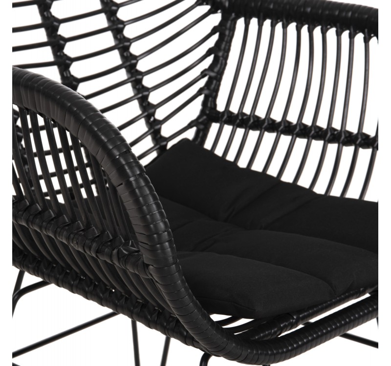 ΠΟΛΥΘΡΟΝΑ ΜΕ ΜΑΞΙΛΑΡΙ ΜΕΤΑΛΛΙΚΗ ALLEGRA HM5450.32 ΜΕ WICKER ΜΑΥΡΟ 58x59x82Υεκ.