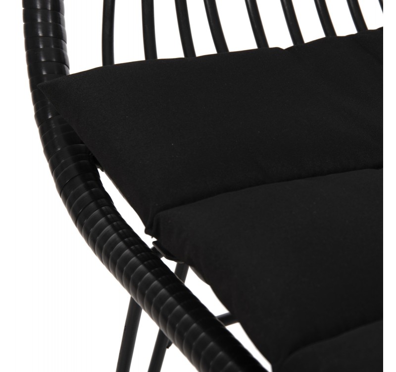 ΠΟΛΥΘΡΟΝΑ ΜΕ ΜΑΞΙΛΑΡΙ ΜΕΤΑΛΛΙΚΗ ALLEGRA HM5450.32 ΜΕ WICKER ΜΑΥΡΟ 58x59x82Υεκ.