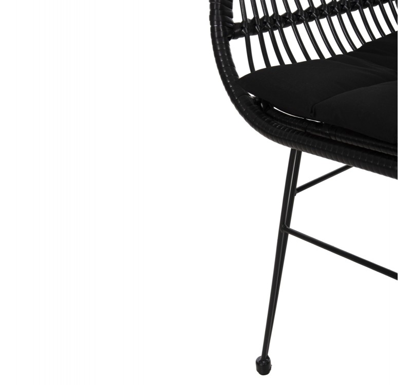 ΠΟΛΥΘΡΟΝΑ ΜΕ ΜΑΞΙΛΑΡΙ ΜΕΤΑΛΛΙΚΗ ALLEGRA HM5450.32 ΜΕ WICKER ΜΑΥΡΟ 58x59x82Υεκ.