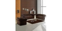 ΣΕΤ ΣΑΛΟΝΙ 2ΘΕΣΙΟ & 3ΘΕΣΙΟ & ΠΟΛΥΘΡΟΝΑ CHESTERFIELD ΣΚΟΥΡΟ ΚΑΦΕ