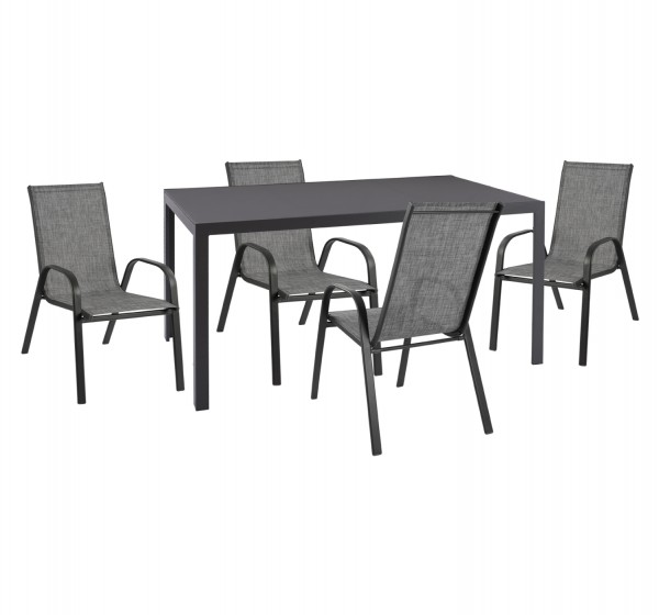 ΣΕΤ ΕΞ.ΧΩΡΟΥ 5ΤΜΧ LEOFER HM21004 ΜΕΤΑΛ.ΤΡΑΠΕΖΙ-4 ΠΟΛΥΘΡΟΝΕΣ ΜΕΤΑΛΛΙΚΕΣ- ΓΚΡΙ