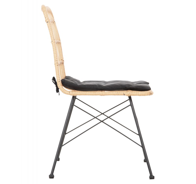 ΚΑΡΕΚΛΑ ΕΞΩΤ.ΧΩΡΟΥ ALLEGRA & ΜΑΞΙΛΑΡΙ HM5451.11 ΜΕΤΑΛΛΟ ΜΑΥΡΟ-ΜΠΕΖ WICKER 52x51.5x83.5Y