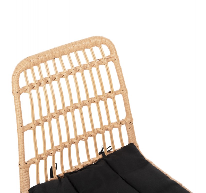 ΚΑΡΕΚΛΑ ΕΞΩΤ.ΧΩΡΟΥ ALLEGRA & ΜΑΞΙΛΑΡΙ HM5451.11 ΜΕΤΑΛΛΟ ΜΑΥΡΟ-ΜΠΕΖ WICKER 52x51.5x83.5Y