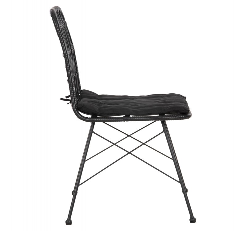 ΚΑΡΕΚΛΑ ΕΞ.ΧΩΡΟΥ ALLEGRA HM5453.12 ΜΕΤΑΛΛΟ-ΜΑΞΙΛΑΡΙ-WICKER ΜΑΥΡΟ 52x52x83,5Yεκ.