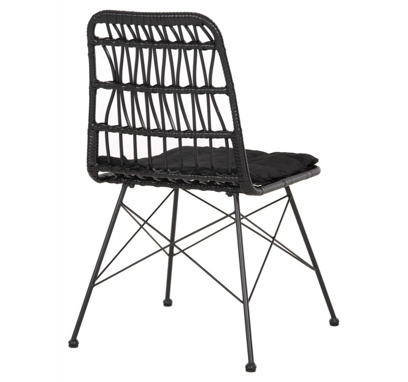 ΚΑΡΕΚΛΑ ΕΞ.ΧΩΡΟΥ ALLEGRA HM5453.12 ΜΕΤΑΛΛΟ-ΜΑΞΙΛΑΡΙ-WICKER ΜΑΥΡΟ 52x52x83,5Yεκ.