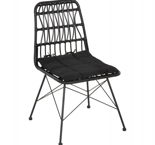 ΚΑΡΕΚΛΑ ΕΞ.ΧΩΡΟΥ ALLEGRA HM5453.12 ΜΕΤΑΛΛΟ-ΜΑΞΙΛΑΡΙ-WICKER ΜΑΥΡΟ 52x52x83,5Yεκ.