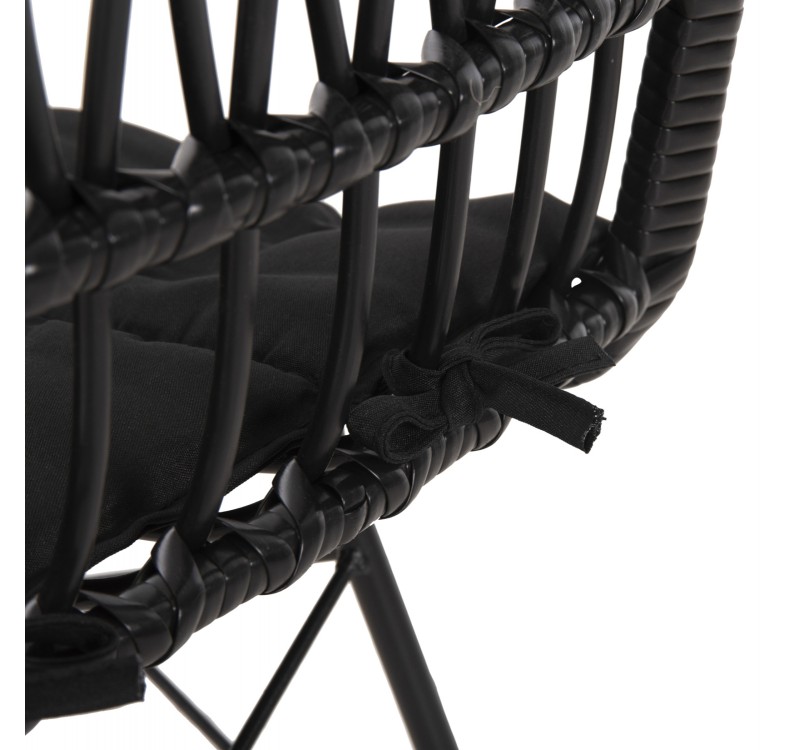 ΚΑΡΕΚΛΑ ΕΞ.ΧΩΡΟΥ ALLEGRA HM5453.12 ΜΕΤΑΛΛΟ-ΜΑΞΙΛΑΡΙ-WICKER ΜΑΥΡΟ 52x52x83,5Yεκ.