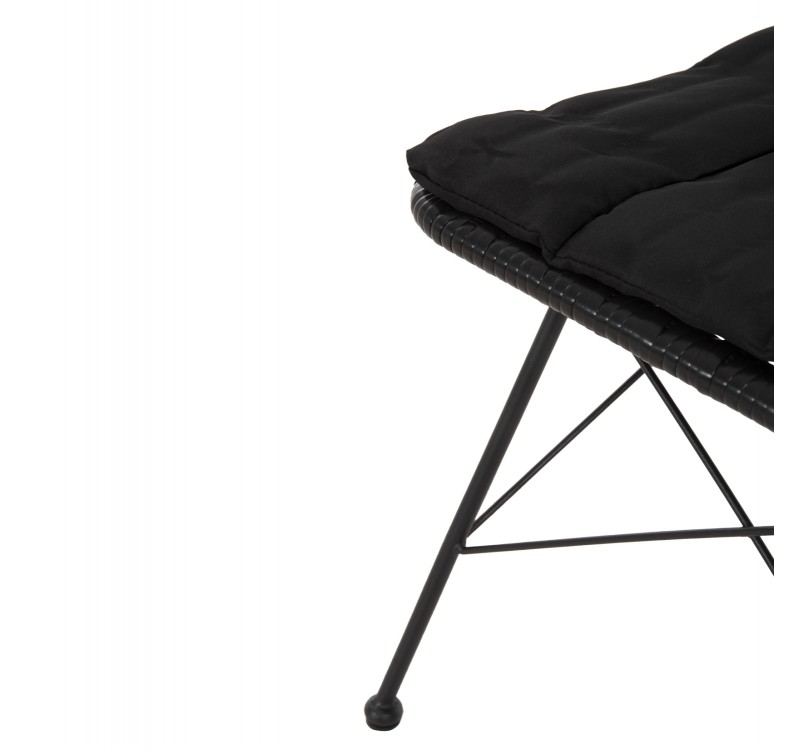 ΚΑΡΕΚΛΑ ΕΞ.ΧΩΡΟΥ ALLEGRA HM5453.12 ΜΕΤΑΛΛΟ-ΜΑΞΙΛΑΡΙ-WICKER ΜΑΥΡΟ 52x52x83,5Yεκ.