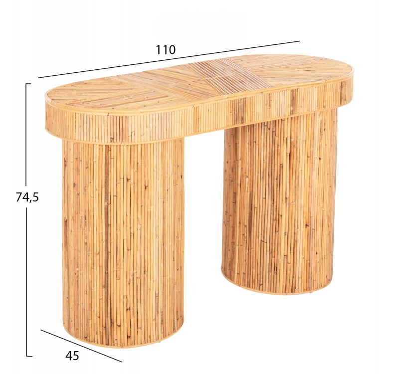 ΚΟΝΣΟΛΑ ΟΒΑΛ GATSBY HM9871 ΦΥΣΙΚΟ RATTAN ΣΕ ΦΥΣΙΚΟ ΧΡΩΜΑ 110x45x74,5Υεκ.