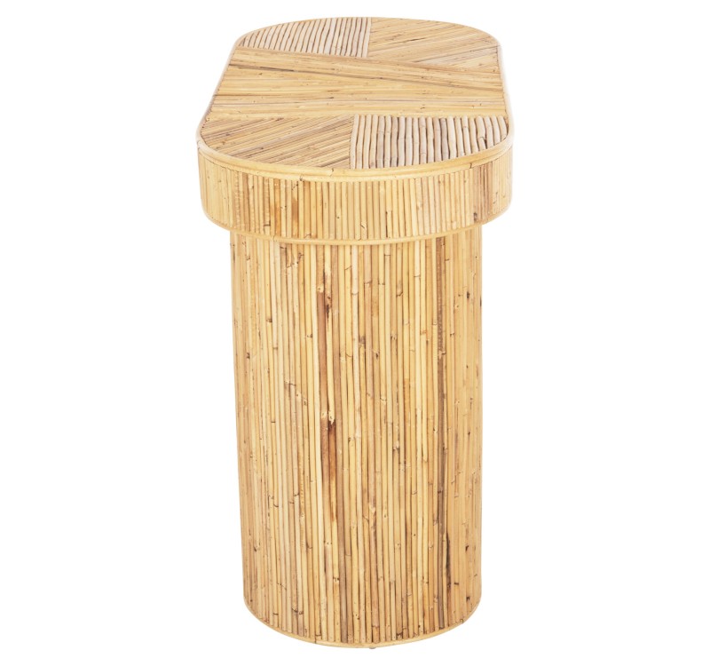 ΚΟΝΣΟΛΑ ΟΒΑΛ GATSBY HM9871 ΦΥΣΙΚΟ RATTAN ΣΕ ΦΥΣΙΚΟ ΧΡΩΜΑ 110x45x74,5Υεκ.