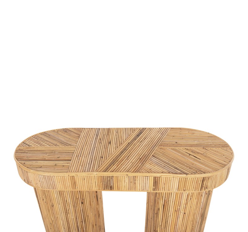 ΚΟΝΣΟΛΑ ΟΒΑΛ GATSBY HM9871 ΦΥΣΙΚΟ RATTAN ΣΕ ΦΥΣΙΚΟ ΧΡΩΜΑ 110x45x74,5Υεκ.