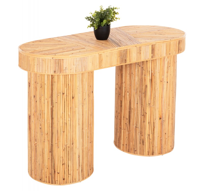 ΚΟΝΣΟΛΑ ΟΒΑΛ GATSBY HM9871 ΦΥΣΙΚΟ RATTAN ΣΕ ΦΥΣΙΚΟ ΧΡΩΜΑ 110x45x74,5Υεκ.