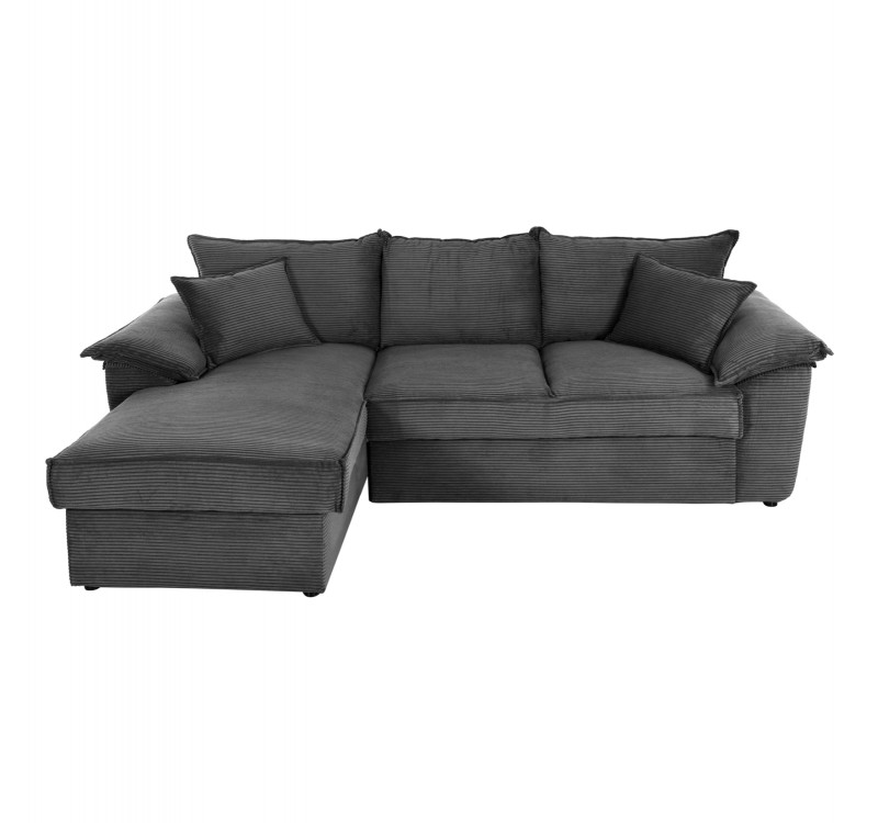 ΚΑΝΑΠΕΣ-ΚΡΕΒΑΤΙ-ΑΡΙΣΤ.ΓΩΝΙΑ ΜΕ ΑΠΟΘ.ΧΩΡΟ ALDO HM3276.02L ΑΝΘΡΑΚΙ ΥΦΑΣΜΑ 256x159x87Υεκ