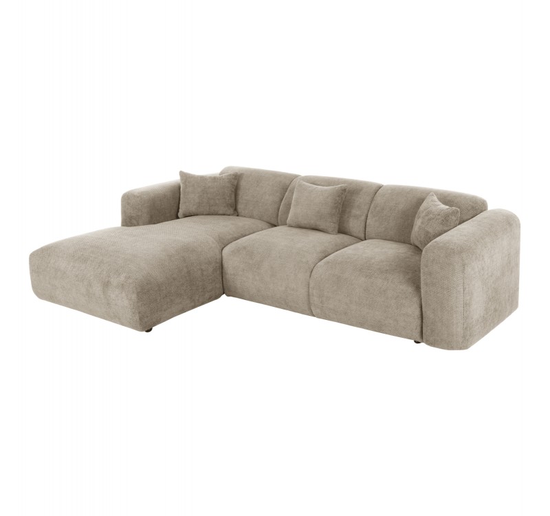 ΚΑΝΑΠΕΣ ΓΩΝΙΑ (ΑΡΙΣΤΕΡΗ) BRICKEN HM3275.01L ΜΠΕΖ ΥΦΑΣΜΑ 110-282x98-160x72Υεκ.