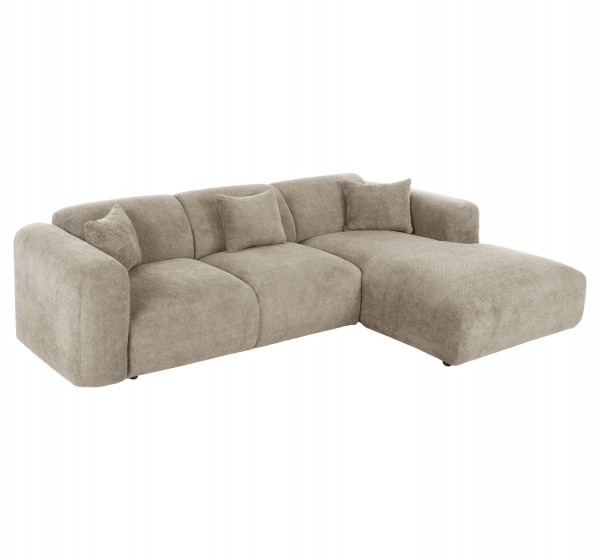ΚΑΝΑΠΕΣ ΓΩΝΙΑ BRICKEN HM3275.01R ΜΠΕΖ ΥΦΑΣΜΑ 110-282x98-160x72Υεκ.