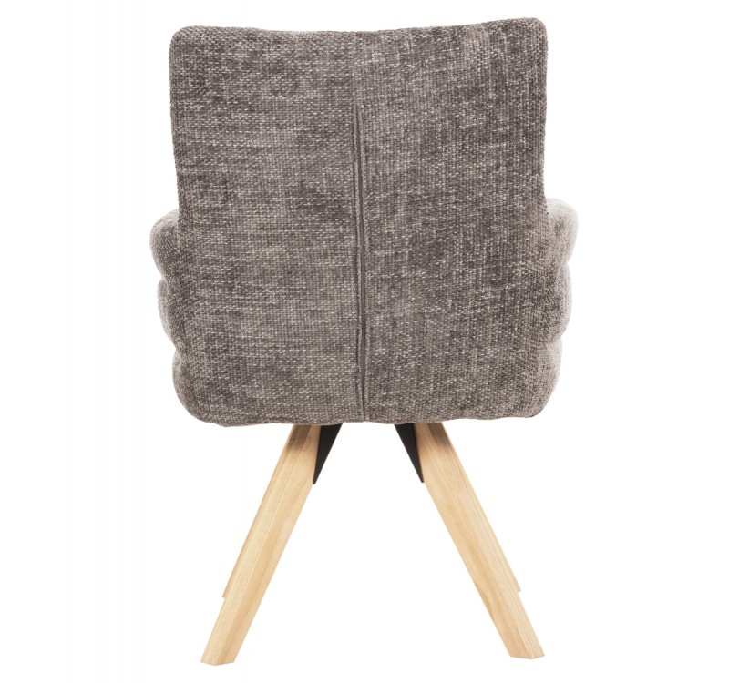 ΠΟΛΥΘΡΟΝΑΚΙ ΤΡΑΠΕΖΑΡΙΑΣ GAZER HM9845.03 ΓΚΡΙ YΦΑΣΜΑ-ΠΟΔΙΑ RUBBERWOOD 66x63x91Υεκ.