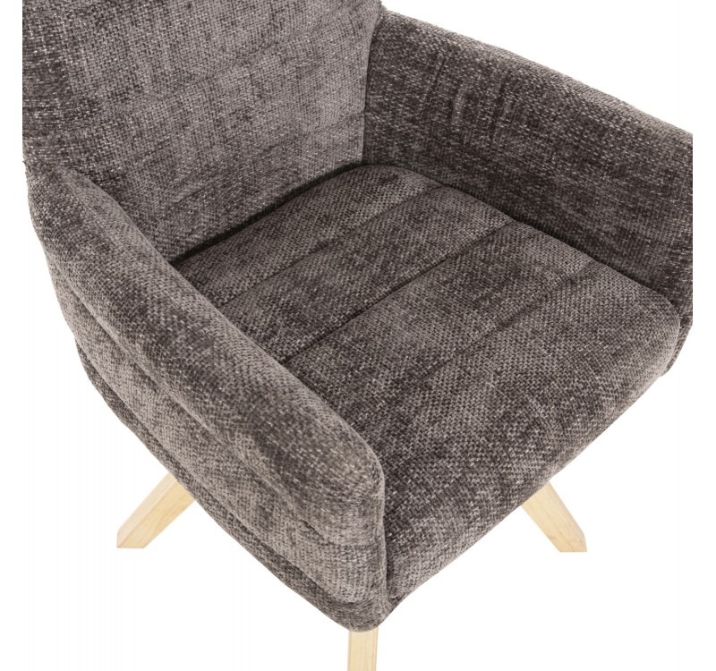 ΠΟΛΥΘΡΟΝΑΚΙ ΤΡΑΠΕΖΑΡΙΑΣ GAZER HM9845.03 ΓΚΡΙ YΦΑΣΜΑ-ΠΟΔΙΑ RUBBERWOOD 66x63x91Υεκ.