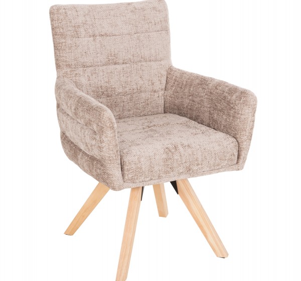 ΠΟΛΥΘΡΟΝΑΚΙ ΤΡΑΠΕΖΑΡΙΑΣ GAZER HM9845.04 ΜΠΕΖ YΦΑΣΜΑ-ΠΟΔΙΑ RUBBERWOOD 66x63x91Υεκ.