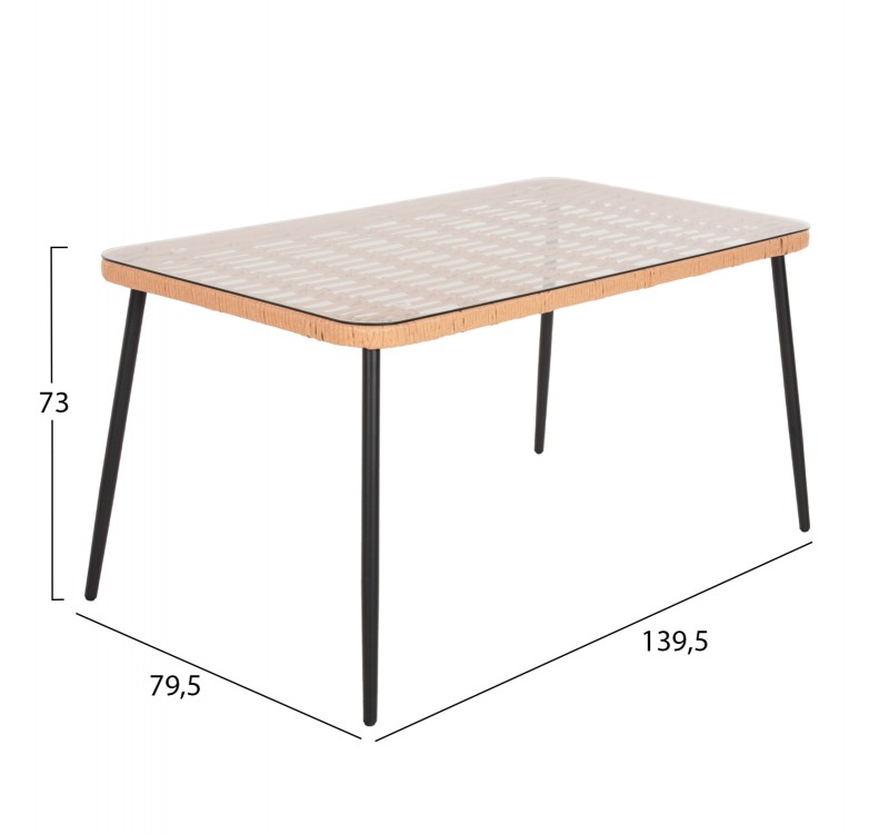 ΣΕΤ ΕΞΩΤ.ΧΩΡΟΥ 5ΤΜΧ ALLEGRA HM21027 ΣΕ ΜΠΕΖ & ΜΑΥΡΟ ΧΡΩΜΑ WICKER-ΜΕΤΑΛΛΟ