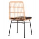 ΚΑΡΕΚΛΑ ALLEGRA HM5705.11 ΜΑΥΡΗ ΜΕΤΑΛΛΙΚΗ ΜΕ ΜΑΞΙΛΑΡΙ-WICKER ΜΠΕΖ 46,5x50x85Υεκ.