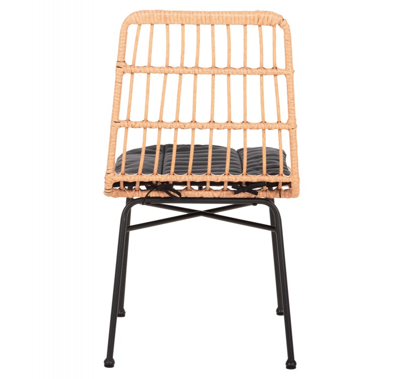 ΚΑΡΕΚΛΑ ALLEGRA HM5705.11 ΜΑΥΡΗ ΜΕΤΑΛΛΙΚΗ ΜΕ ΜΑΞΙΛΑΡΙ-WICKER ΜΠΕΖ 46,5x50x85Υεκ.