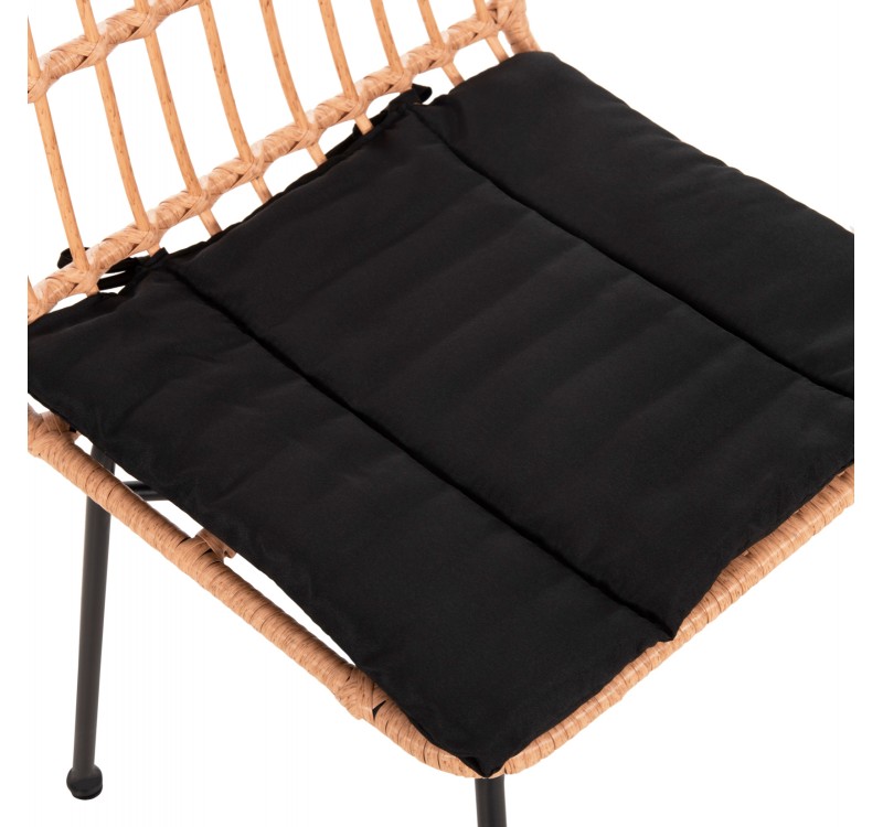 ΚΑΡΕΚΛΑ ALLEGRA HM5705.11 ΜΑΥΡΗ ΜΕΤΑΛΛΙΚΗ ΜΕ ΜΑΞΙΛΑΡΙ-WICKER ΜΠΕΖ 46,5x50x85Υεκ.