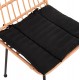 ΚΑΡΕΚΛΑ ALLEGRA HM5705.11 ΜΑΥΡΗ ΜΕΤΑΛΛΙΚΗ ΜΕ ΜΑΞΙΛΑΡΙ-WICKER ΜΠΕΖ 46,5x50x85Υεκ.