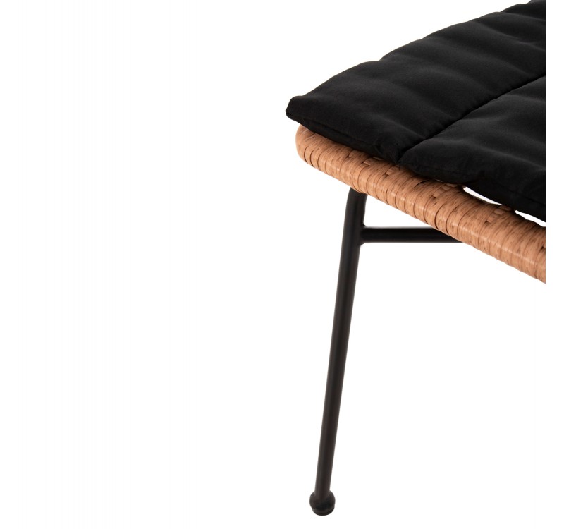 ΚΑΡΕΚΛΑ ALLEGRA HM5705.11 ΜΑΥΡΗ ΜΕΤΑΛΛΙΚΗ ΜΕ ΜΑΞΙΛΑΡΙ-WICKER ΜΠΕΖ 46,5x50x85Υεκ.