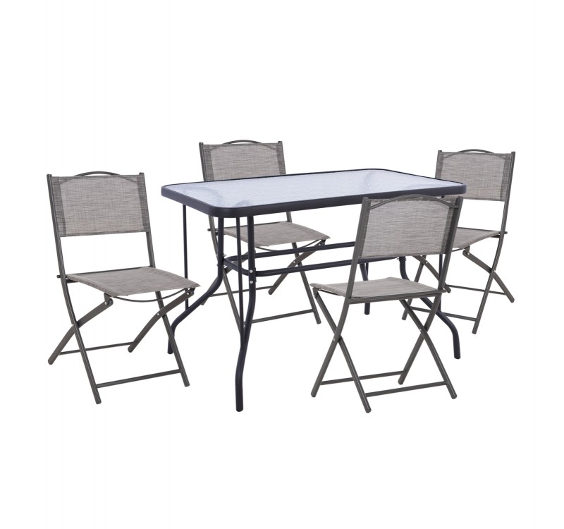 ΣΕΤ ΕΞ.ΧΩΡΟΥ 5ΤΜΧ MAG HM21033.01 ΤΡΑΠΕΖΙ ADAM & 4 ΠΤΥΣΣΟΜΕΝΕΣ ΚΑΡΕΚΛΕΣ ΓΚΡΙ