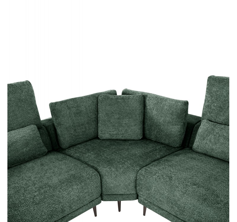 ΚΑΝΑΠΕΣ ΓΩΝΙΑ SYMMET HM3269.05 ΠΡΑΣΙΝΟ ΥΦΑΣΜΑ-ΑΝΘΡΑΚΙ ΠΟΔΙΑ 314x314x90-102Yεκ.