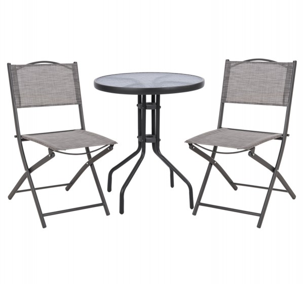 ΣΕΤ ΕΞ.ΧΩΡΟΥ 3ΤΜΧ LIMA HM21038.01 ΤΡΑΠΕΖΙ LIMA & 2 ΠΤΥΣΣΟΜΕΝΕΣ ΚΑΡΕΚΛΕΣ ΓΚΡΙ