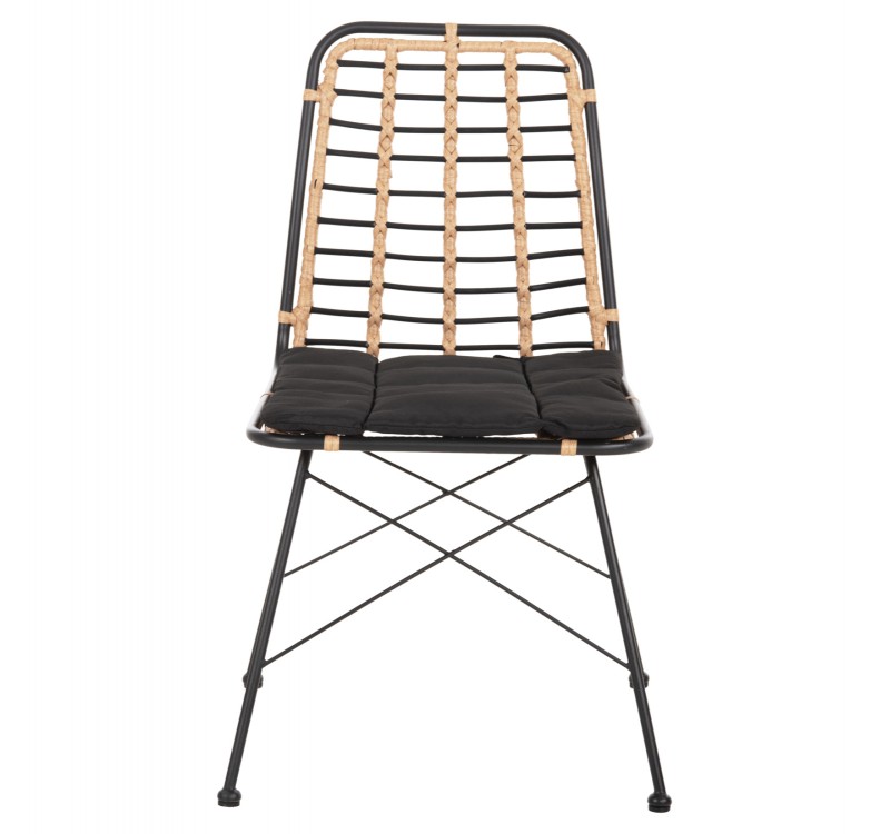 ΚΑΡΕΚΛΑ ΜΕΤΑΛΛΙΚΗ ALLEGRA HM5691.11 WICKER ΜΠΕΖ-ΜΑΥΡΟ 51x54x84Υεκ.