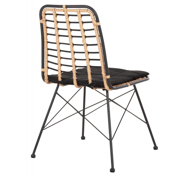 ΚΑΡΕΚΛΑ ΜΕΤΑΛΛΙΚΗ ALLEGRA HM5691.11 WICKER ΜΠΕΖ-ΜΑΥΡΟ 51x54x84Υεκ.