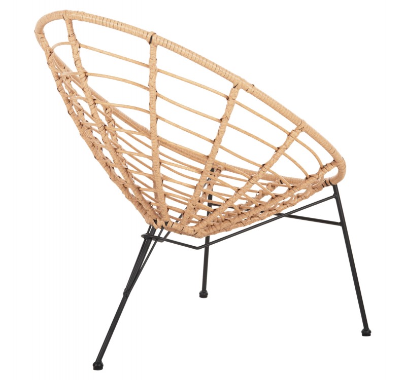ΠΟΛΥΘΡΟΝΑ ΤΥΠΟΥ ΦΩΛΙΑ ΜΕΤΑΛΛΙΚΗ ALLEGRA HM5458.11 ΜΕ WICKER ΜΠΕΖ 73x78x88Υεκ.