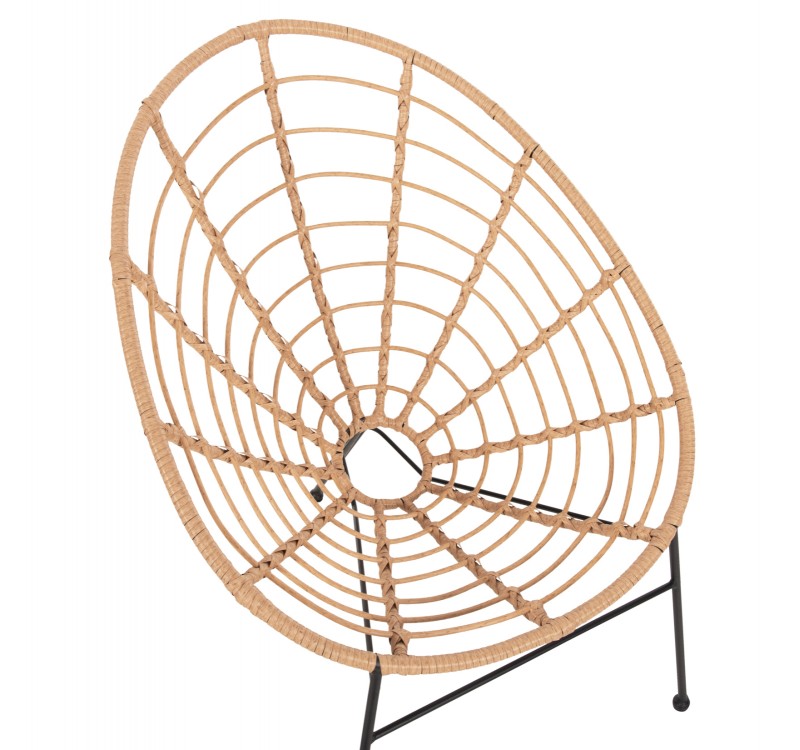 ΠΟΛΥΘΡΟΝΑ ΤΥΠΟΥ ΦΩΛΙΑ ΜΕΤΑΛΛΙΚΗ ALLEGRA HM5458.11 ΜΕ WICKER ΜΠΕΖ 73x78x88Υεκ.