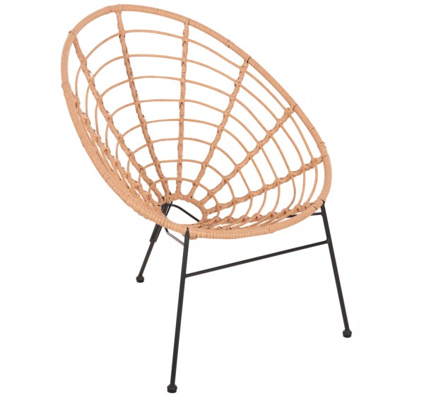 ΠΟΛΥΘΡΟΝΑ ΤΥΠΟΥ ΦΩΛΙΑ ΜΕΤΑΛΛΙΚΗ ALLEGRA HM5458.11 ΜΕ WICKER ΜΠΕΖ 73x78x88Υεκ.