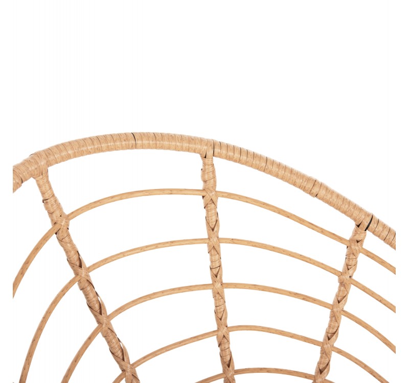ΠΟΛΥΘΡΟΝΑ ΤΥΠΟΥ ΦΩΛΙΑ ΜΕΤΑΛΛΙΚΗ ALLEGRA HM5458.11 ΜΕ WICKER ΜΠΕΖ 73x78x88Υεκ.