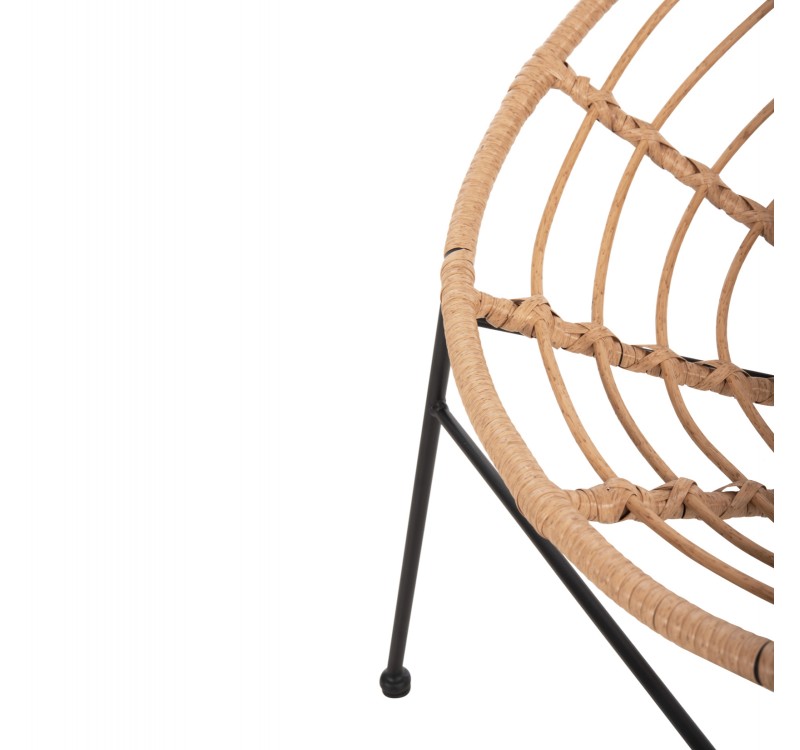 ΠΟΛΥΘΡΟΝΑ ΤΥΠΟΥ ΦΩΛΙΑ ΜΕΤΑΛΛΙΚΗ ALLEGRA HM5458.11 ΜΕ WICKER ΜΠΕΖ 73x78x88Υεκ.