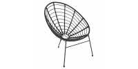 ΠΟΛΥΘΡΟΝΑ ΤΥΠΟΥ ΦΩΛΙΑ ΜΕΤΑΛΛΙΚΗ ALLEGRA HM5458.12 ΜΕ WICKER-ΜΑΥΡΟ 73x78x88Υεκ.