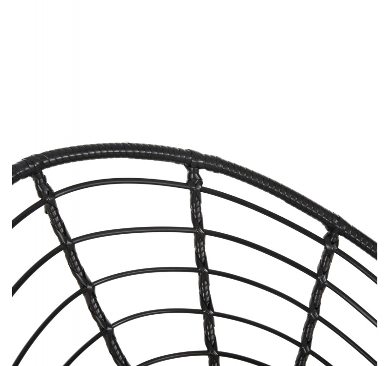 ΠΟΛΥΘΡΟΝΑ ΤΥΠΟΥ ΦΩΛΙΑ ΜΕΤΑΛΛΙΚΗ ALLEGRA HM5458.12 ΜΕ WICKER-ΜΑΥΡΟ 73x78x88Υεκ.