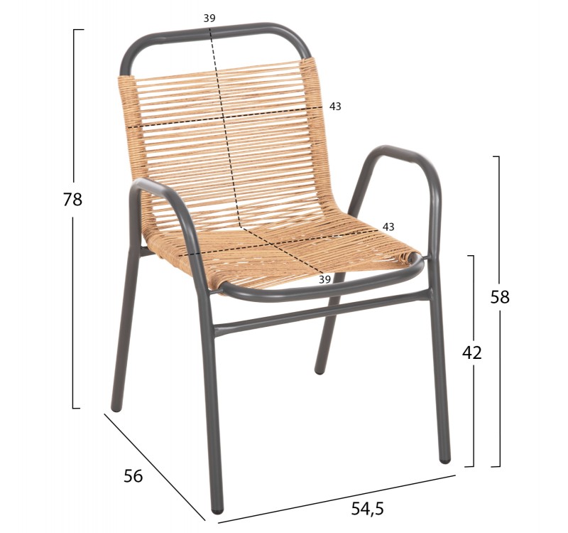 ΠΟΛΥΘΡΟΝΑ ΕΞ.ΧΩΡΟΥ AVRIL HM5968.02 ΜΕΤΑΛΛΟ ΓΚΡΙ- ΣΥΝΘ.RATTAN ΣΕ ΦΥΣΙΚΟ 54,5x56x78Υ εκ.