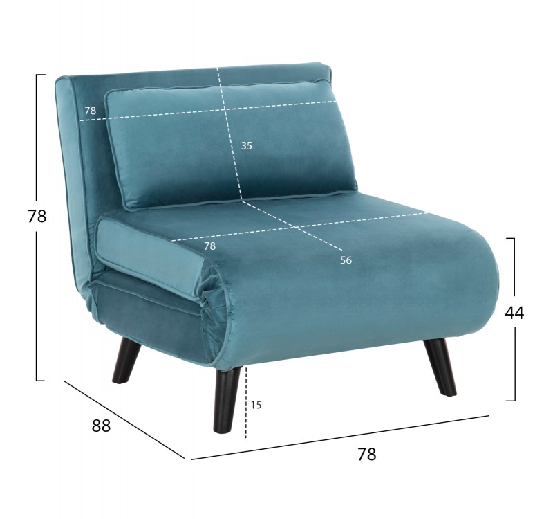 ΠΟΛΥΘΡΟΝΑ ΚΡΕΒΑΤΙ BRAXTON HM8425.25 ΒΕΛΟΥΔΟ ΣΕ ΧΡΩΜΑ ΜΕΝΤΑ 78x88x78Υεκ.