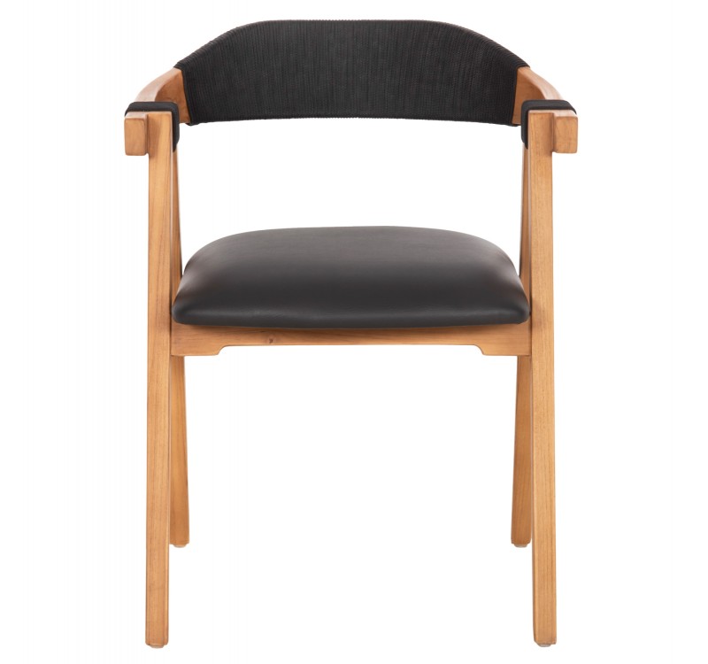 ΠΟΛΥΘΡΟΝΑ RIMINI HM9867.02 ΞΥΛΟ TEAK ΦΥΣΙΚΟ-ΜΑΥΡΟ ΣΧΟΙΝΙ & PU ΚΑΘΙΣΜΑ 60x61x76Υεκ.