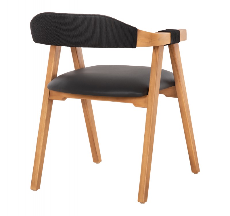 ΠΟΛΥΘΡΟΝΑ RIMINI HM9867.02 ΞΥΛΟ TEAK ΦΥΣΙΚΟ-ΜΑΥΡΟ ΣΧΟΙΝΙ & PU ΚΑΘΙΣΜΑ 60x61x76Υεκ.