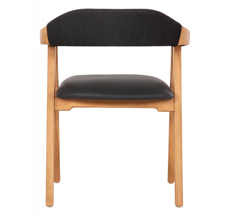 ΠΟΛΥΘΡΟΝΑ RIMINI HM9867.02 ΞΥΛΟ TEAK ΦΥΣΙΚΟ-ΜΑΥΡΟ ΣΧΟΙΝΙ & PU ΚΑΘΙΣΜΑ 60x61x76Υεκ.