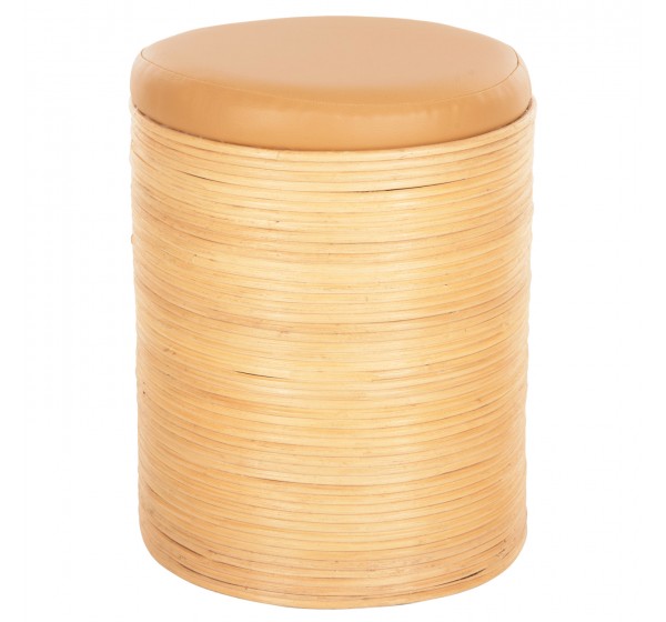 ΣΚΑΜΠΟ MITCH HM9886 ΦΥΣΙΚΟ RATTAN-ΚΑΘΙΣΜΑ ΑΠΟ PU ΜΠΕΖ Φ37x47Υεκ.