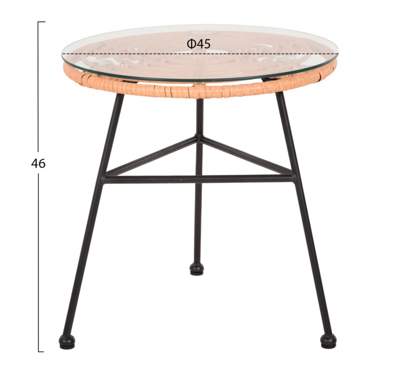 ΣΕΤ ΕΞΩΤΕΡΙΚΟΥ ΧΩΡΟΥ 3ΤΜΧ ALLEGRA HM21047.11 ΜΠΕΖ ΣΥΝΘ.RATTAN-ΜΕΤΑΛΛΟ ΣΕ ΜΑΥΡΟ