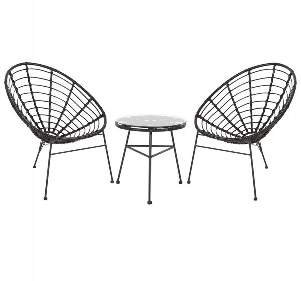 ΣΕΤ ΕΞΩΤΕΡΙΚΟΥ ΧΩΡΟΥ 3ΤΜΧ ALLEGRA HM21047.12 ΜΑΥΡΟ ΣΥΝΘ.RATTAN & ΜΕΤΑΛΛΟ